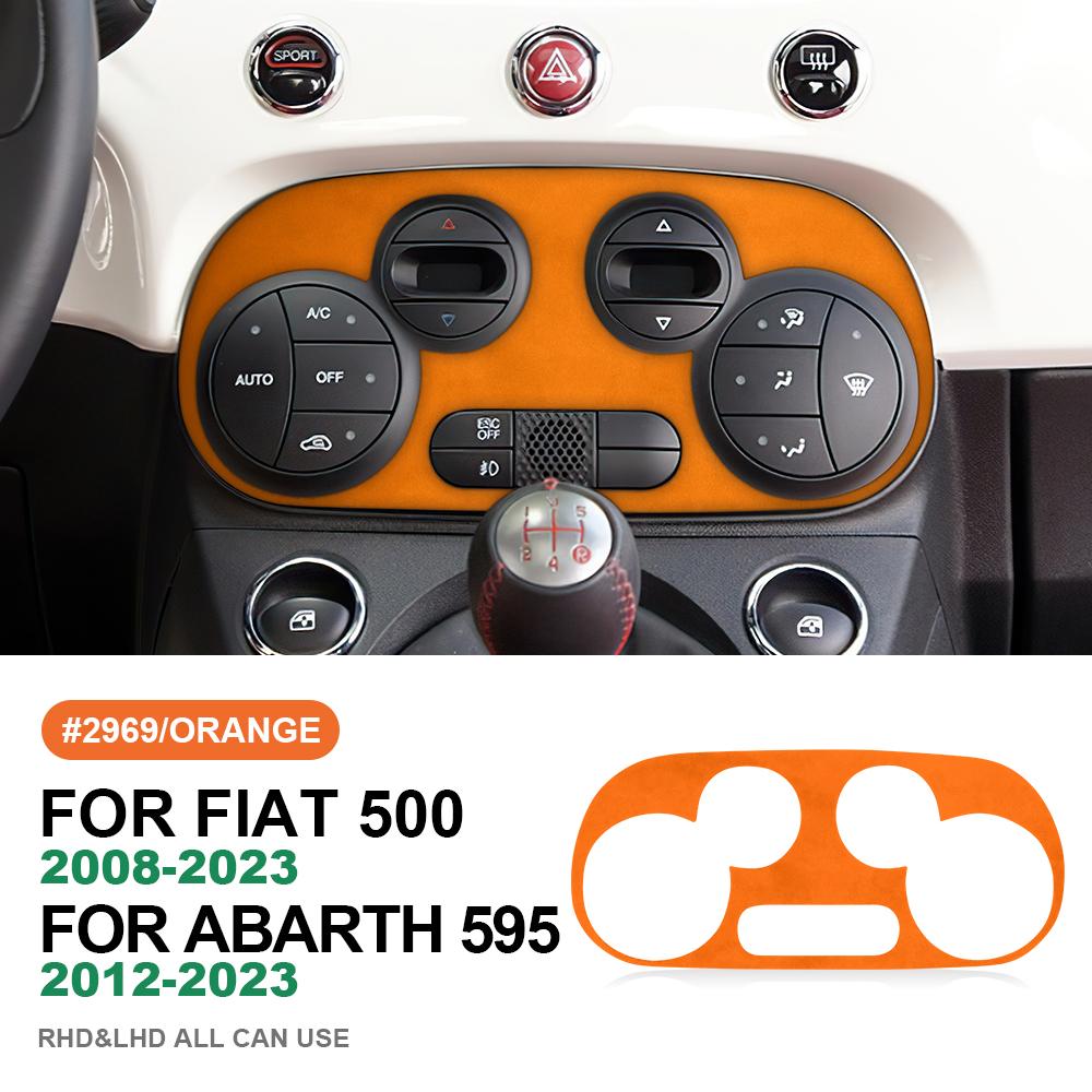 for Fiat 500 Abarth 595 2012 2013 2014 2015- Made of Alcantara Suede Sticker Central Ac Panel Trim Car Interior Accessories