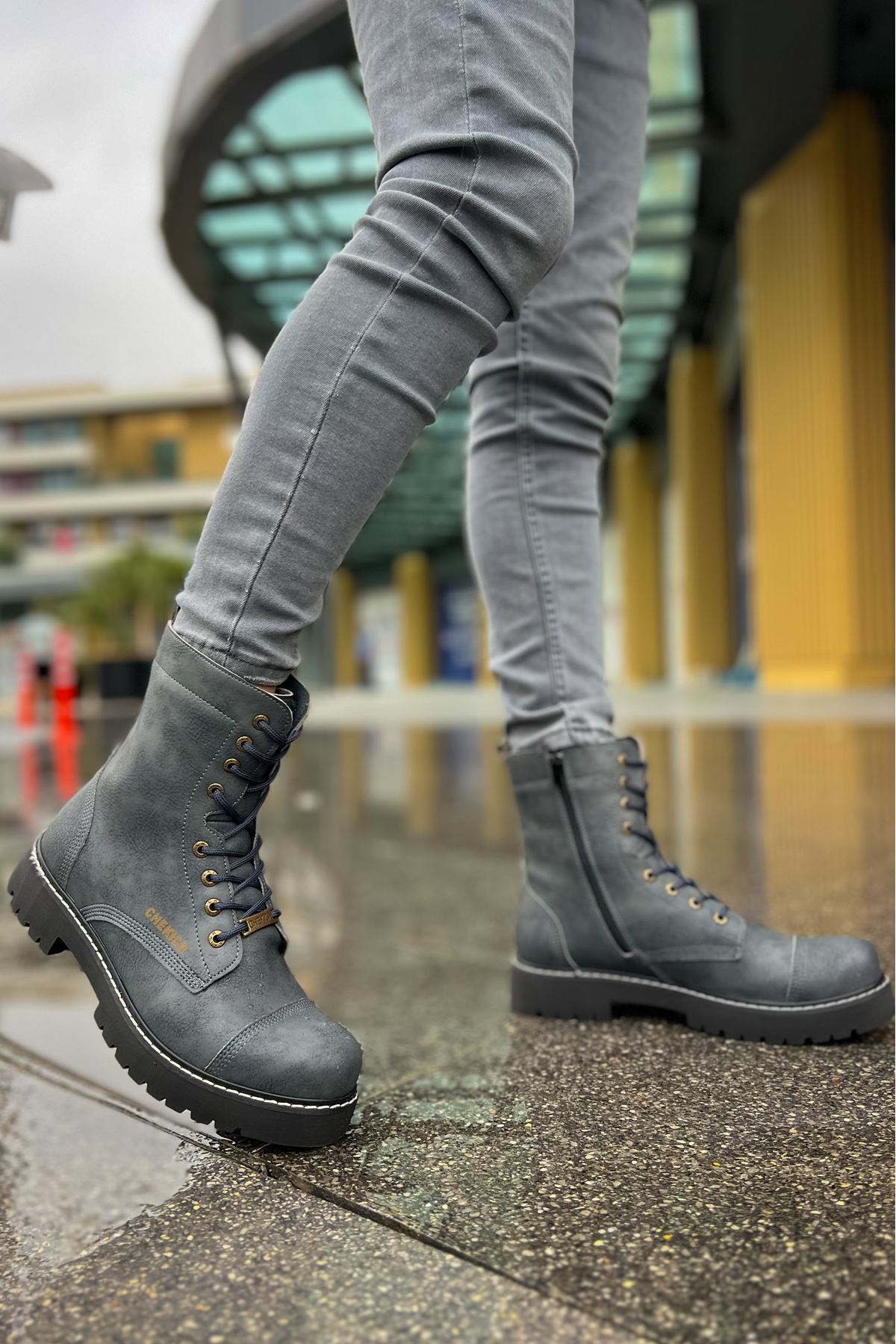 

CHEKİCH New Collection CH009 Military Men Boot White Black Brown Tan 41