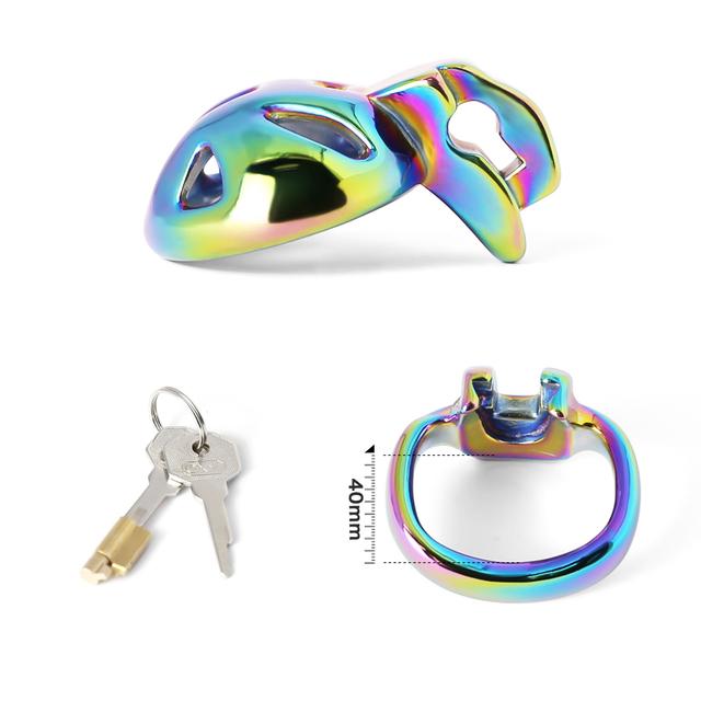 Super Small 3 Color Male Chastity Cage Stainless Steel Lockable Penis Ring Cock Cage Metal Chastity Belt Adults Sex Toys For Men
