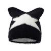 Women Hat Star Pattern Cat Ear Shape Thickened Warm Elastic Design Knitting Hat Outdoor Activities Headwear