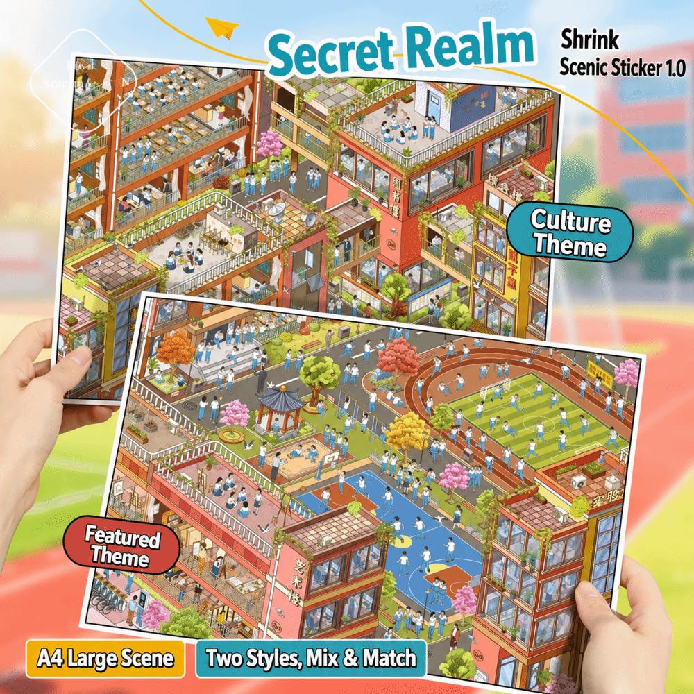 Decorative 3D Scene Stickers DIY Crafting Miniature Scene Stickers Layered Stickers Stress Relief