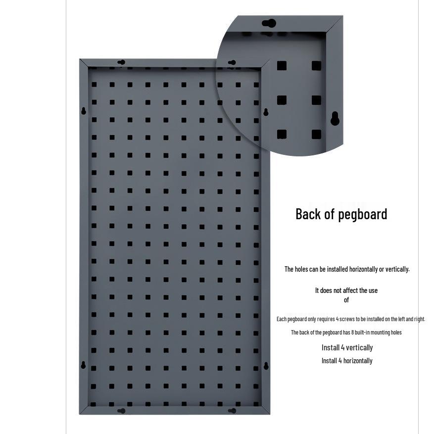 Metal Pegboard Square Hole Tool Rack Wall Mount Display Shelving by Leidezhu