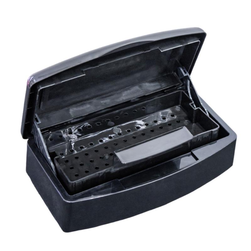 Nail Tool Sterilizer Box Plastic Portable Light Sanitizer Nail Care Cleaning Box For Nail Salon And Home Use