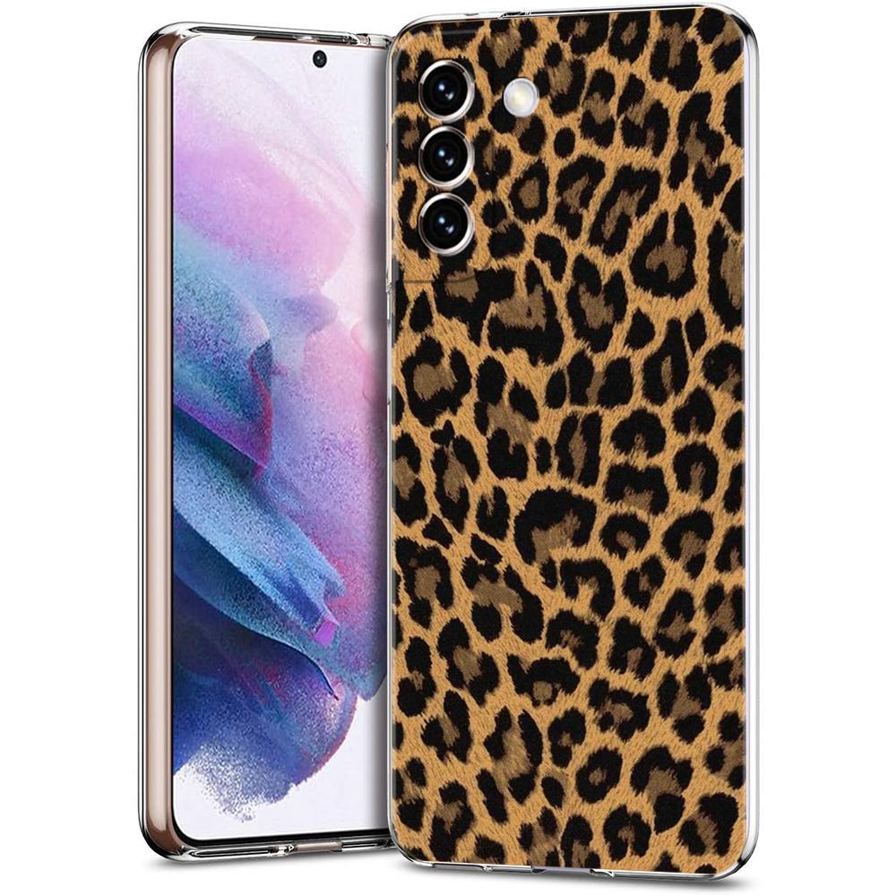 Phone Case For Samsung Galaxy S24 Ultra S23 FE S22 S20 S21 5G S10 S9 Plus S10E S8 Silicone Clear Leopard Cheetah Print Cover