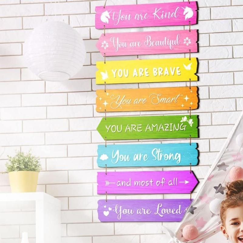 Wooden Hanging Motivational Wall Art Decoration Sign Inspirational Wall Art Decors Inspiring Positive Quotes Wall Decors