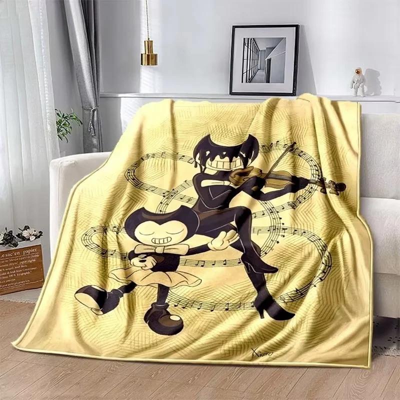 

3D Print Game Bendy N Ink Machine flannel Blanket Soft Comfortable Home Decorate Bedroom Living Room Sofa Beds For Home Textiles 125x150cm (50x60inch)