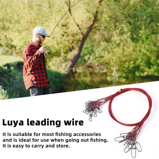 10Pcs Anti-Bite Steel Fishing Line Wire Leader Lightweight Portable Easy To Install Lead Core Leash Fishing Wire Accessories