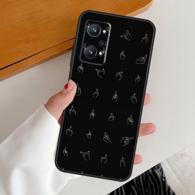Middle Finger For Realme GT7 GT6 15 Pro 10 11 12 13 14 Pro Plus C65 C63 C61 C55 C51 C53 C35 C75 C67 Case