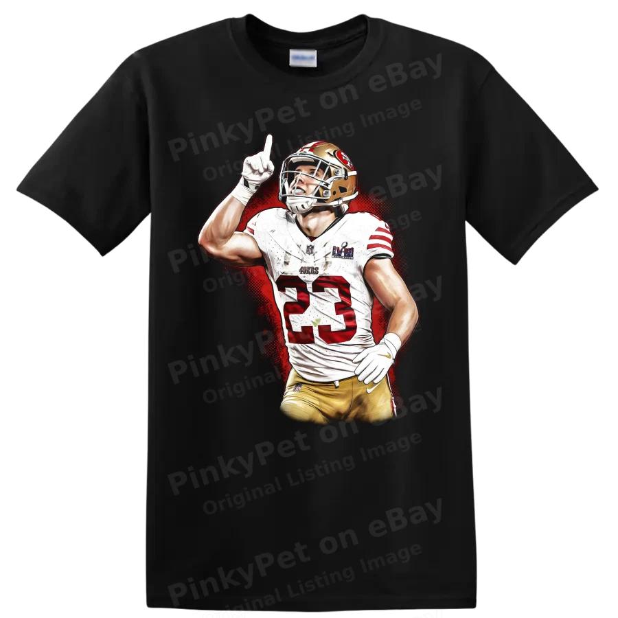 Christian McCaffrey San Francisco 49ers Football T Shirt Player Tribute Tee