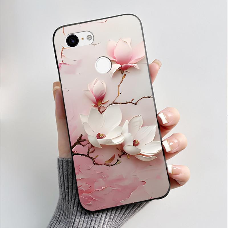 For Google Pixel 3 XL Case Black Bumper Soft TPU Silicone Cover for Pixel 3 XL Phone Cases Pixel3 3XL Butterfly Flower Capa