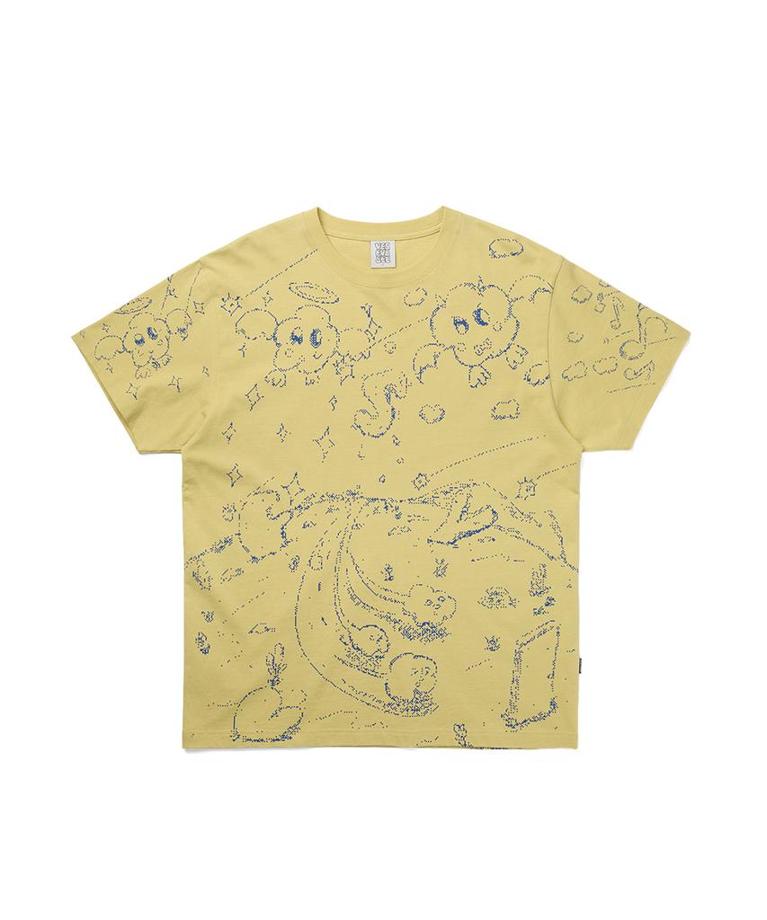 YESEYESEE Pixel World Tee Light Mustard