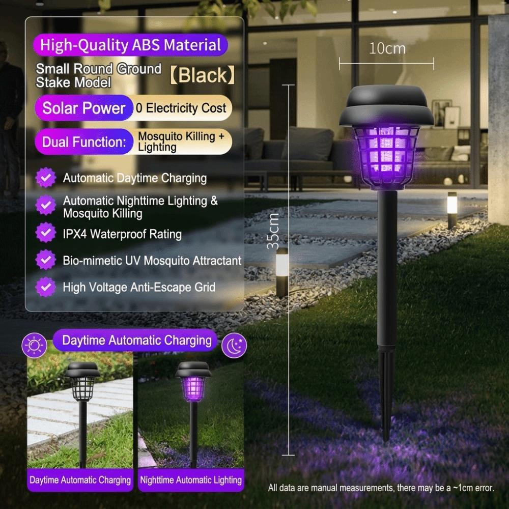 1/2/4PCS Waterproof Solar Bug Zapper Solar Powered Lighting Mosquito Lamp Mosquito Zapper  Outdoor Style1