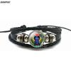 Anubis Scarab Layered Black Leather Bracelet