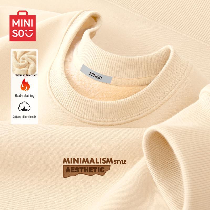 MINISO Men s Lamb Fleece Lined Pullover Hoodie XL