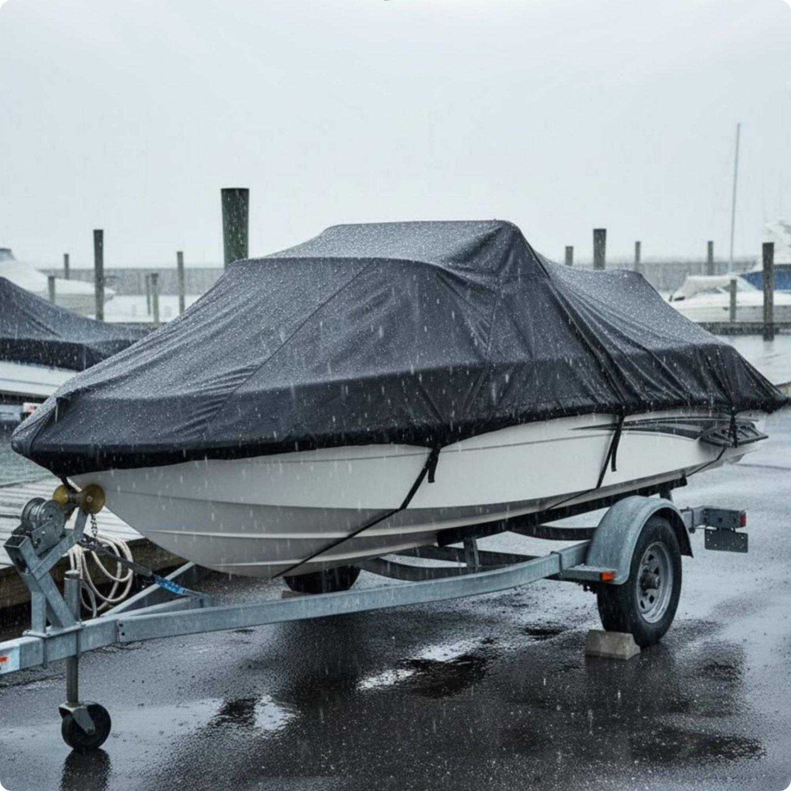 V-Shaped Boat Cover Resistant Waterproof Personal Watercraft Cover Marine Gear Sun Protection Easy to Install for Outdoor M