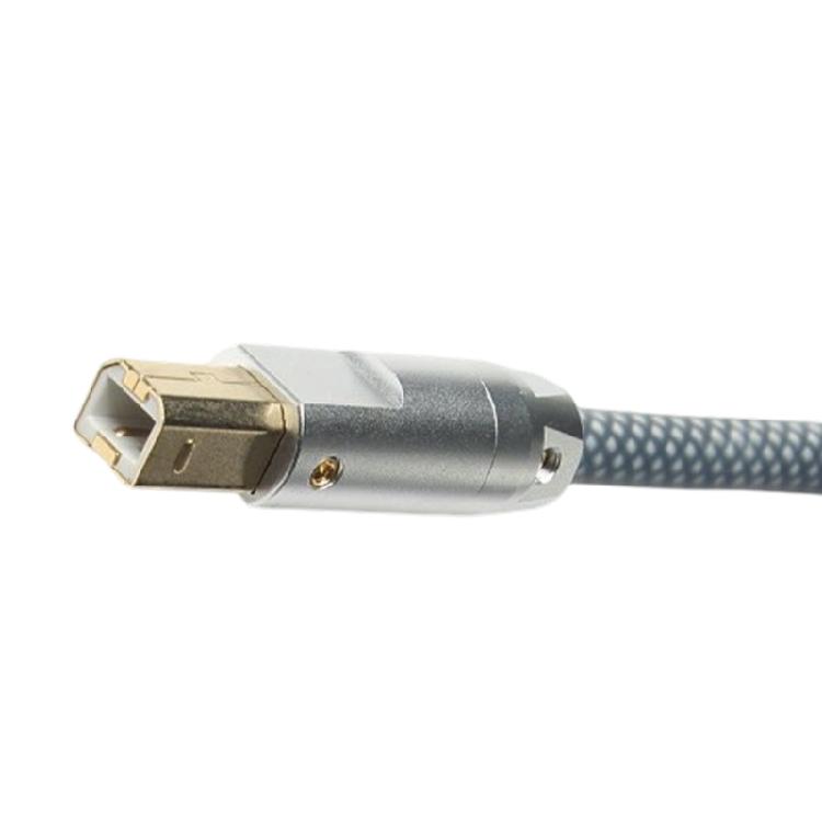 Gold-Plated USB B-Type Plug 6mm Hole Connector Shell with Aluminum Alloy Durability For Printer Data Cable Solution