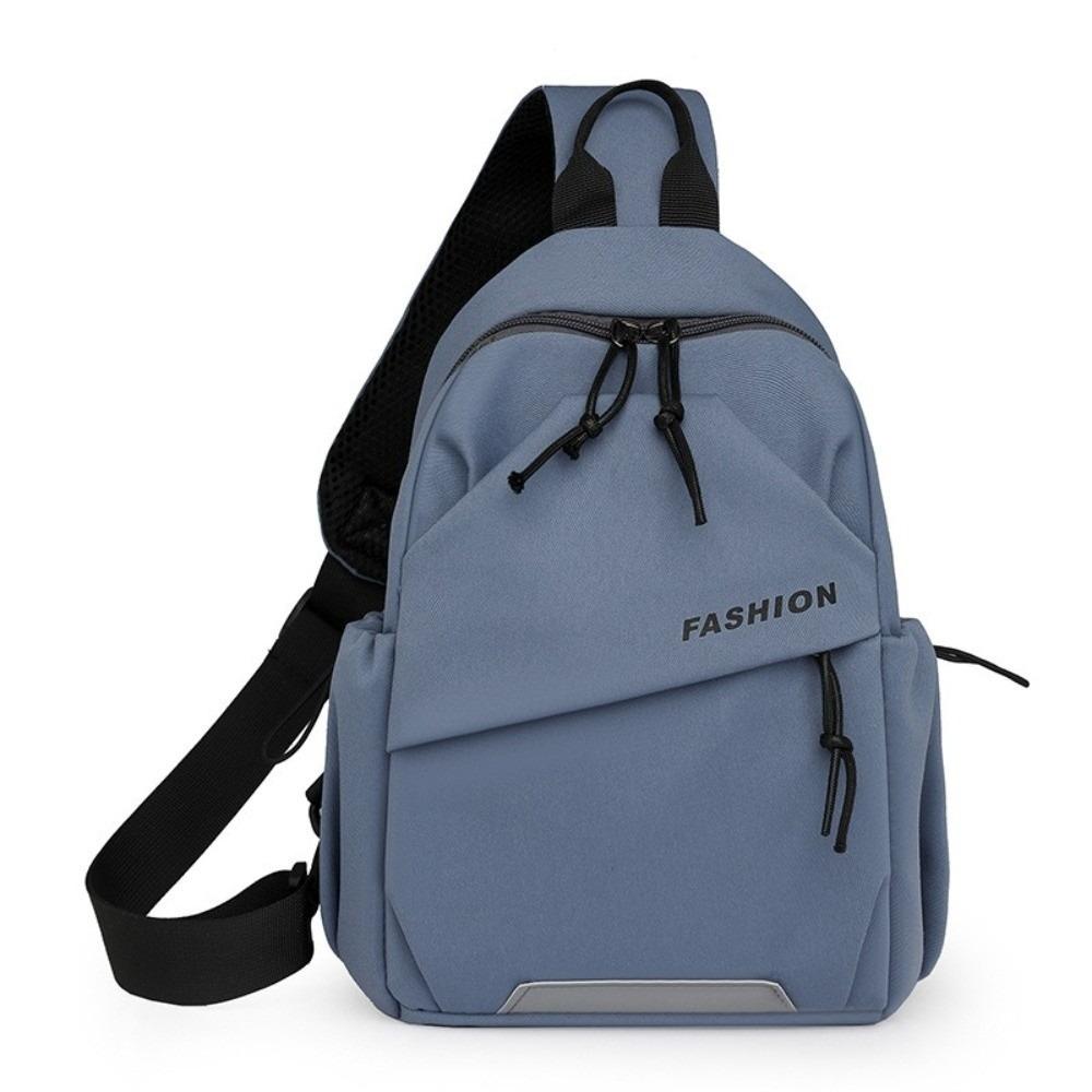 Solid Color Shoulder Crossbody Bag Multifunctional Sports Knapsack Cool Nylon Chest Bag  Male