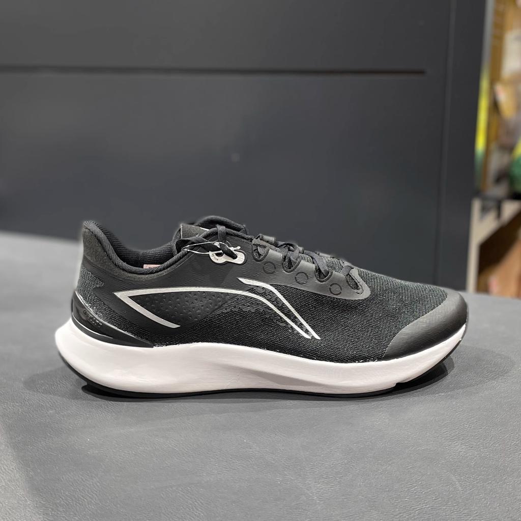 Li Ning Comfortable Retro Shock Absorbing Durable Low Top Running Shoes Men Sneakers Black White ARBT003-2