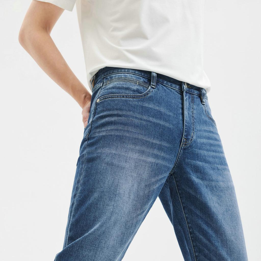 Basic stretch stir fried salt denim washed pants, breathable and durable