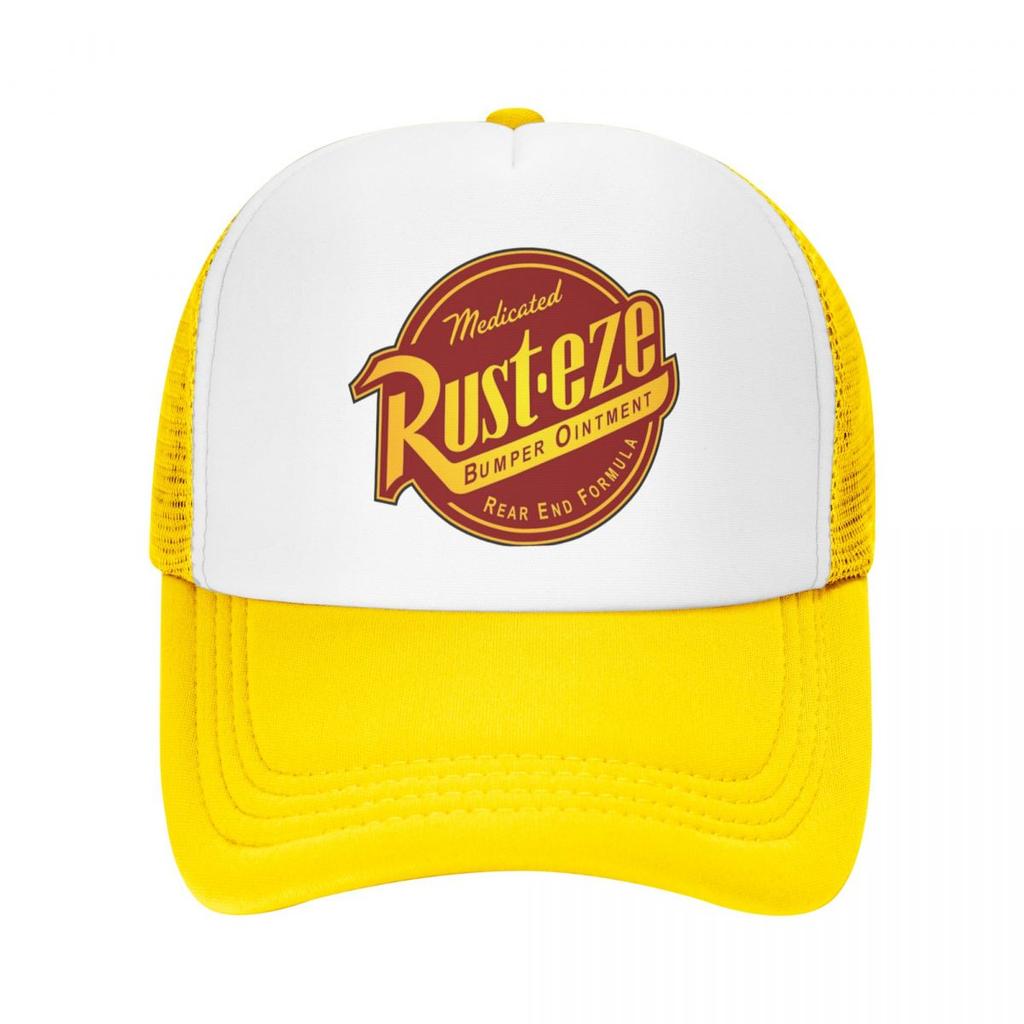 Medicated Rust.eze Lightning Mcqueen Mesh Trucker Hat Trendy Summer Breathable Mesh-back Sun Caps Adjustbale For Casual Headwear