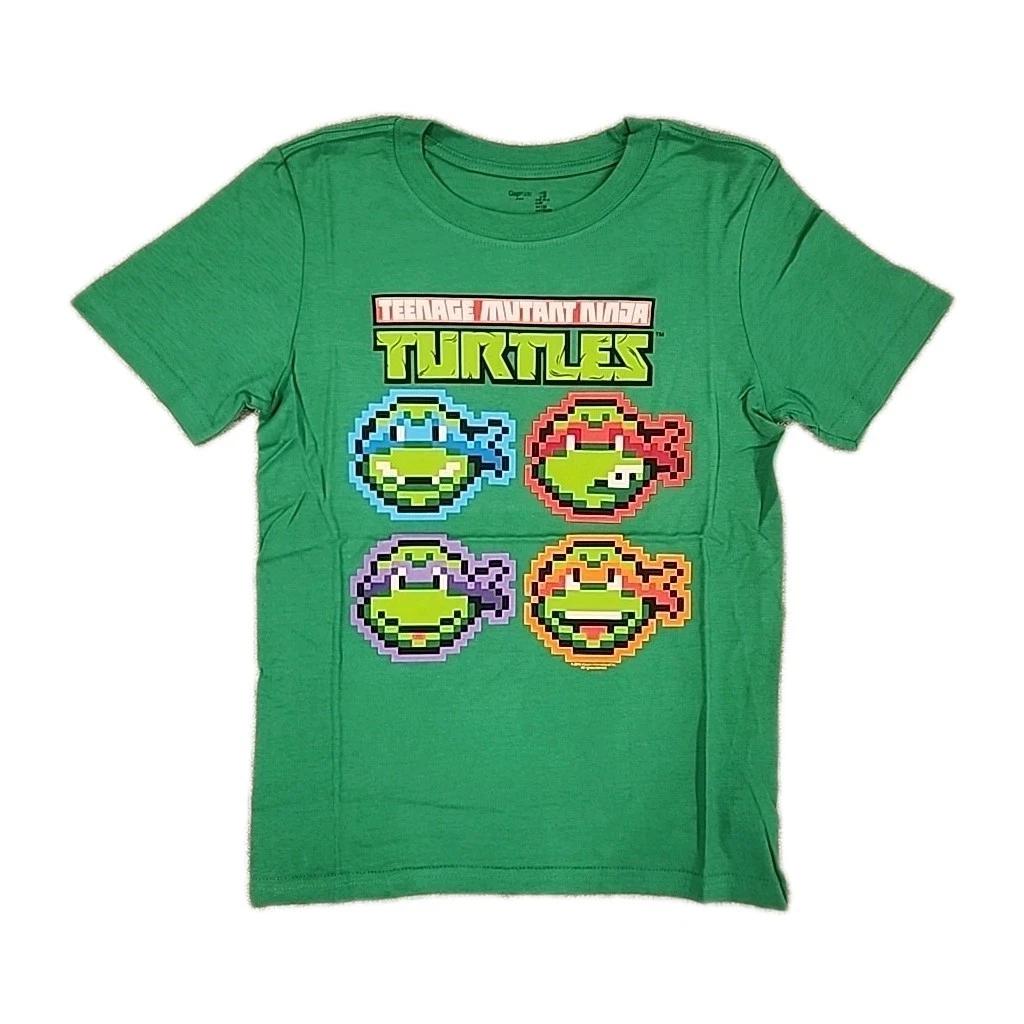New Teenage Mutant Ninja Turtles TMNT 8-bit Faces Kids Size Medium Cotton Tee 100