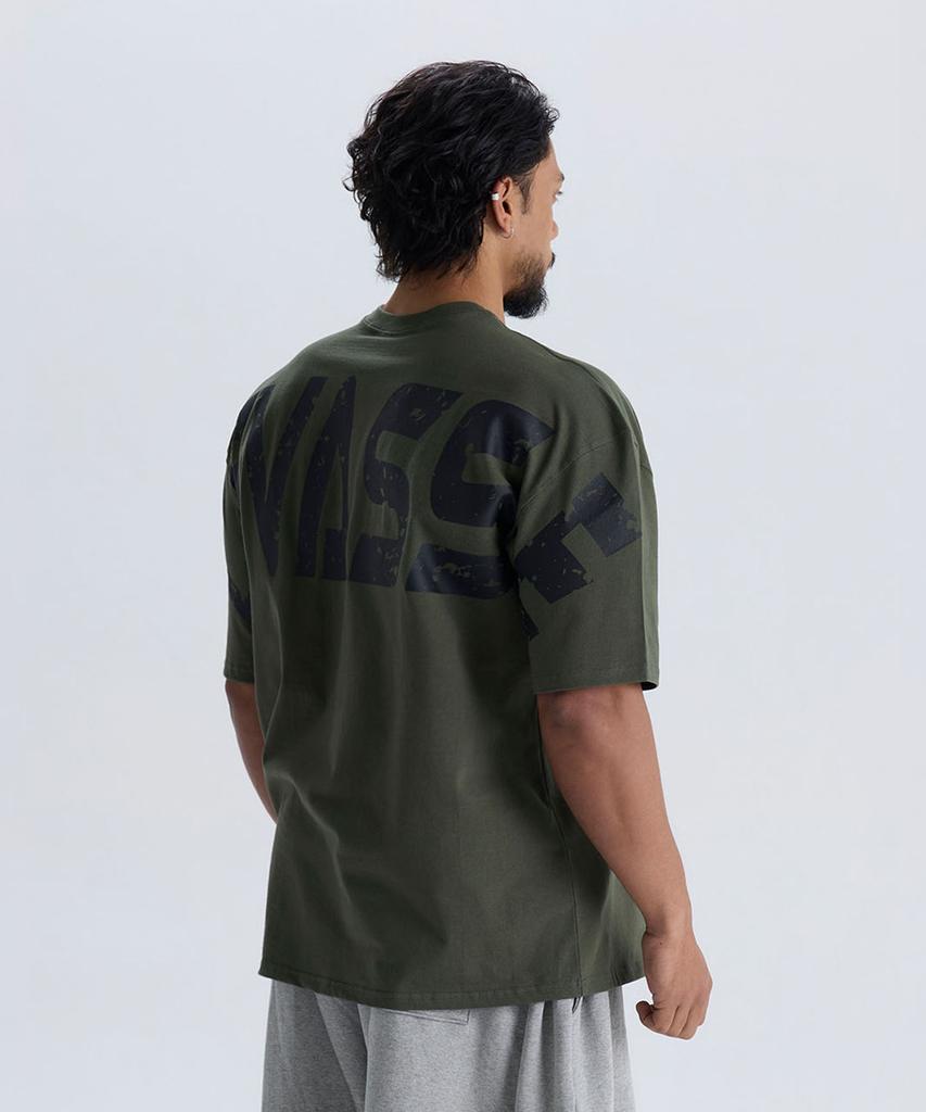 Leubase Old School Overfit Tee – Khaki (Black Logo)