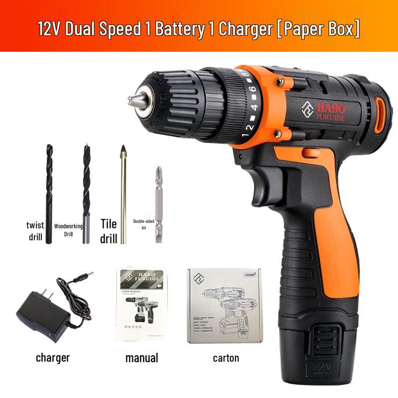 12V/25V Electric Screwdriver & Drill, Single/Double Speed, Multi-functional, Rechargeable, 16.8V Hand Tool