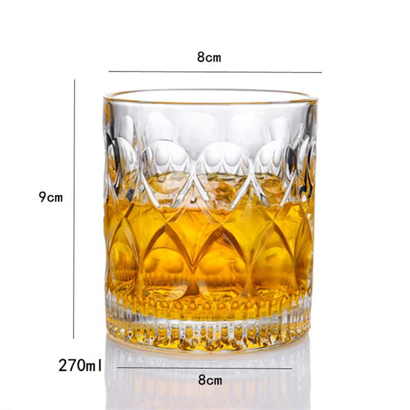 Houseware Premium Crystal Whiskey Glasses Drinking Glasses  Lead-free Glass Engraved Cognac Glass Perfect for Cocktail Juice