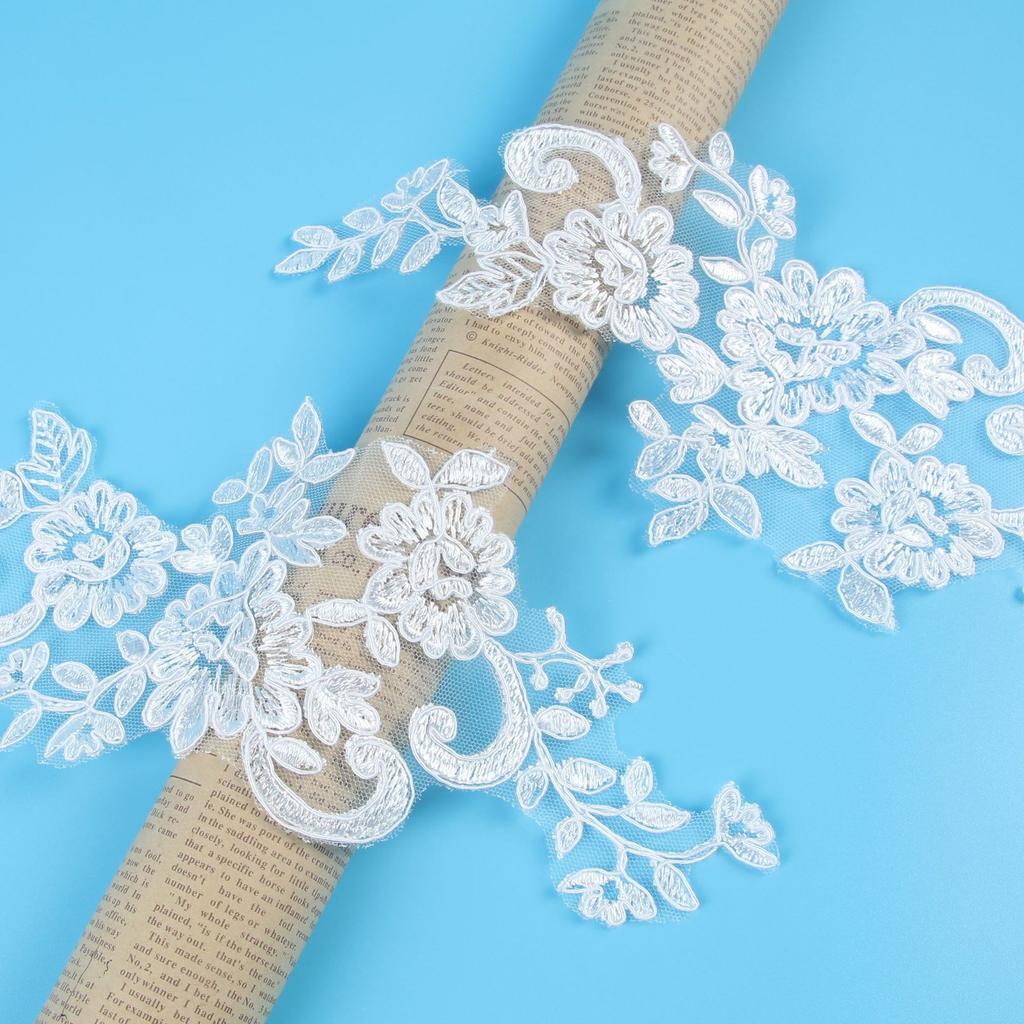 Ancient Style Embroidery Applique To Flower Chinese Style Bridal Head Jewelry Performance Dress Decoration Applique Lace Flower Clothing Accessories