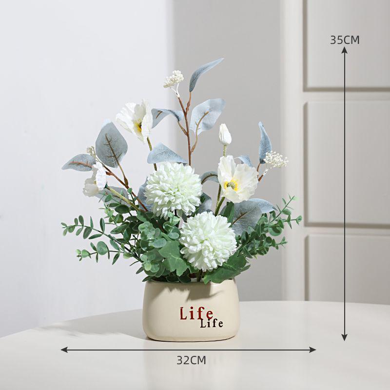 New Artificial Flowers Fake Ornament Artificial Flowers Plants Living Room Table Decor Accessories Party Decoration Flower POTS