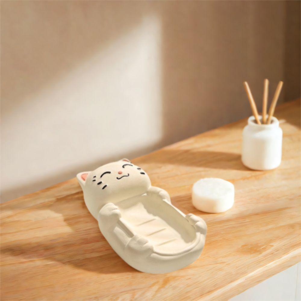 Cartoon Ceramic Soap Box Waterproof Soap Dish Household Use Draining Soap Box Toilet