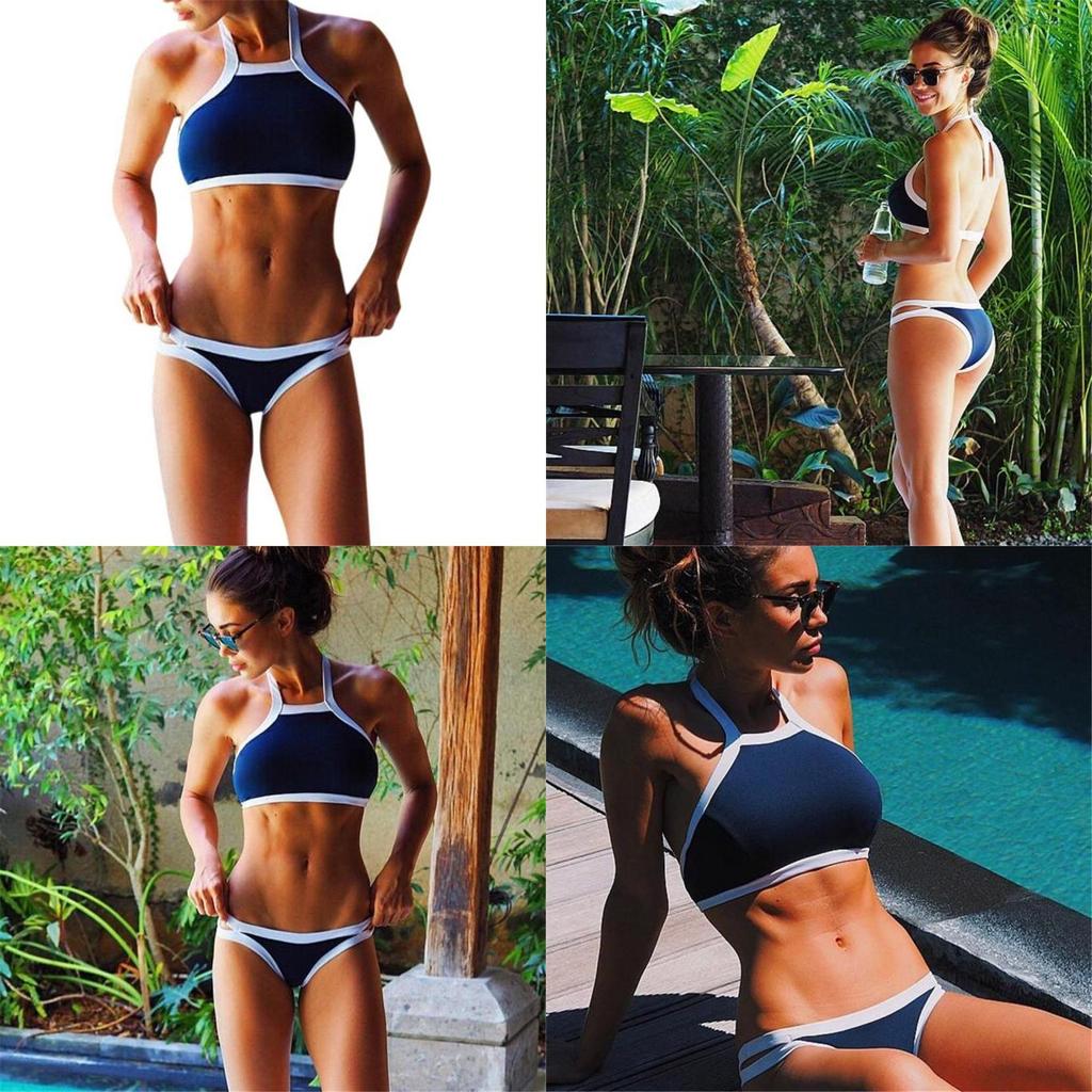 Elegant Summer Women Casual Swimsuit Push Up Beachwear Bikini With High Padded Waist