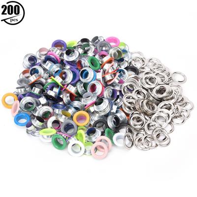 200Pcs Eyelet Iron Colorful Metal Grommet DIY Bag Shoes Clothes Decoration 8mm10mm with 200Pcs