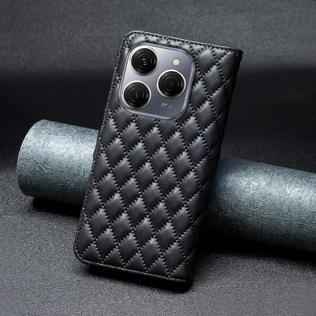 BINFEN COLOR BF Style-14 For TECNO Spark 20 Pro 5G Case Rhombus Phone Leather Cover Stand