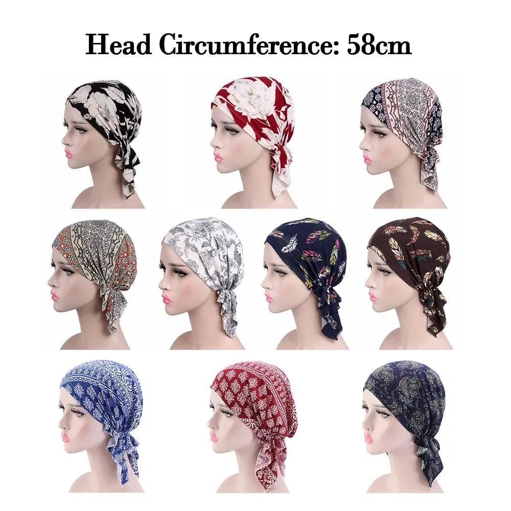 

Chemo Hat Turban Head Scarves Pre-Tied Floral Printed Headwear Beanie New e