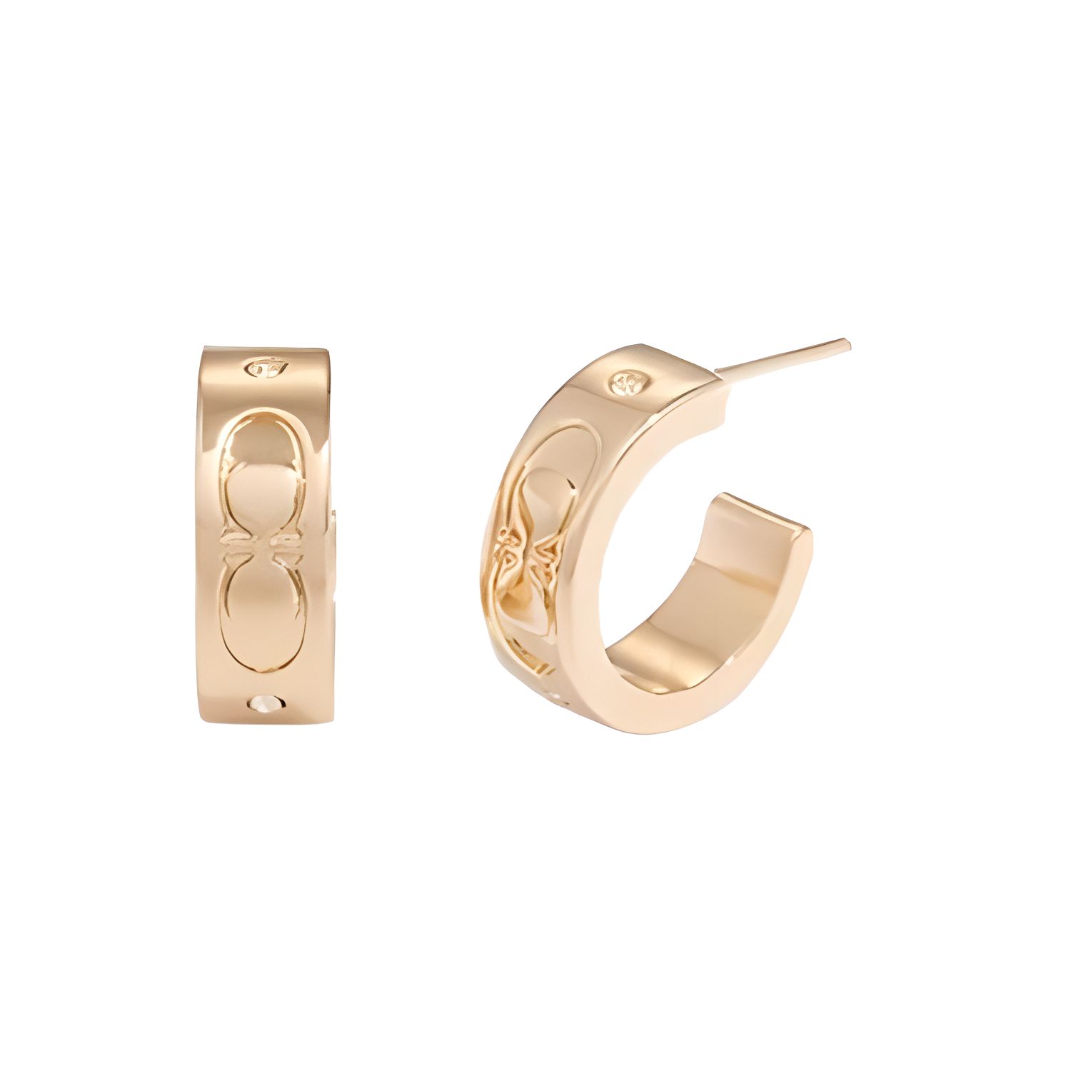 Coach Butterfly Clasp Design Brass Earrings Women Earrings Gold CI901_GLD F,Gold
