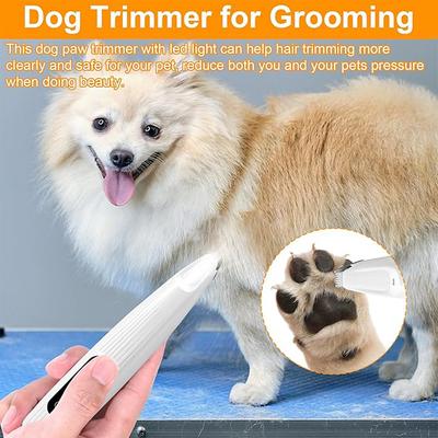 Aparador de patas de cachorro portátil com luz LED, moedor de unhas sem fio recarregável, barbeador para gatos e outros animais de estimação, ferramentas para aparar unhas