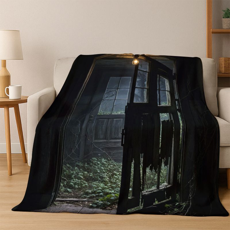 Mysteriöses magisches Tor Tür Cartoon Flanell Decke Weiche warme Überwurfdecke für Schlafzimmer Wohnzimmer Bett Reise Camping Picknick Kind