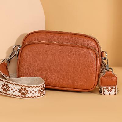 Fashion Bags for Women's Cowhide Simple Solid Color Small Square Bags High-end and Versatile Underarm Camera Bag Genuine Leather Women's Bags