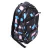 Students Backpack Large Capacity Beautiful Printing Zipper Closure School Shoulder Bag Black Nylon