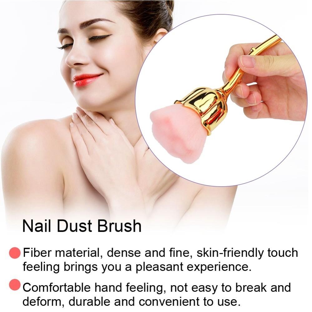 Multifunctional Nail Art Brush Rose Shape Design Manicure Brush Makeup Brush For Acrylic Nails
