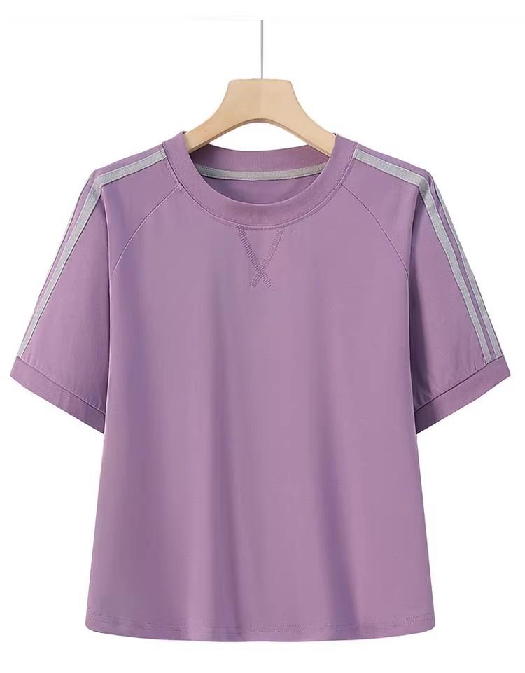 Women's Summer Round Neck Short Sleeve Sportswear Set: Two-Piece T-Shirt & Pants