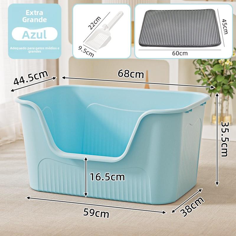 Extra Large Semi-Enclosed  Litter Box Maine Coon Pet Supplies Anti-Spla  Toilet Bowl Manual Cleaning PP Plastic Material