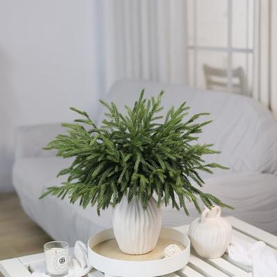 Branche de Pin de Norfolk Toucher Réel Plantes Vertes Artificielles de Noël Branches Faux Verdure Tige Faux Pics de Pin Cèdre pour Vase