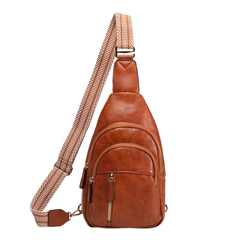 Vintage Patchwork Women's Crossbody Bag Lightweight Commuter Bag Business Leisure Office Chest Bag