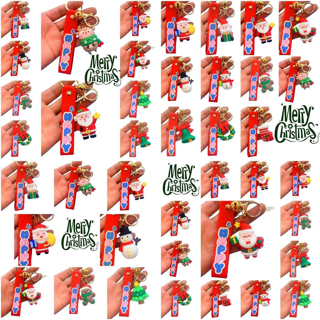 Festive Christmas Santa Claus Keychain Toy Bag Pendant For Kids Gifts