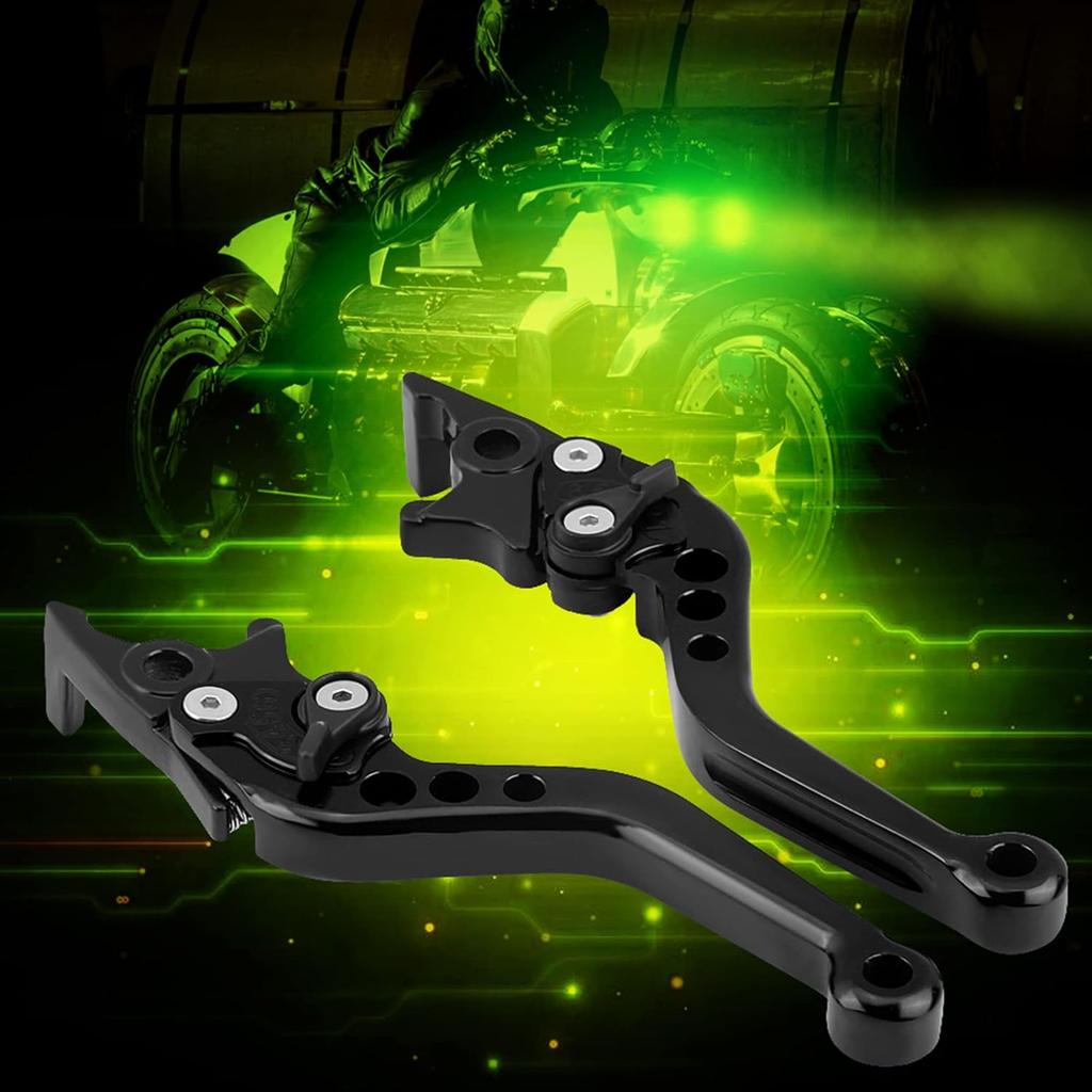 CHICIRIS Motorcycle Levers, 1 Pair CNC Aluminum Alloy Motorcycle Scooter Modification Double Disc Brake Lever (Black)