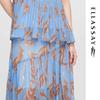 ELLASSAY Women's Bias-Cut Print Spliced Long Skirt