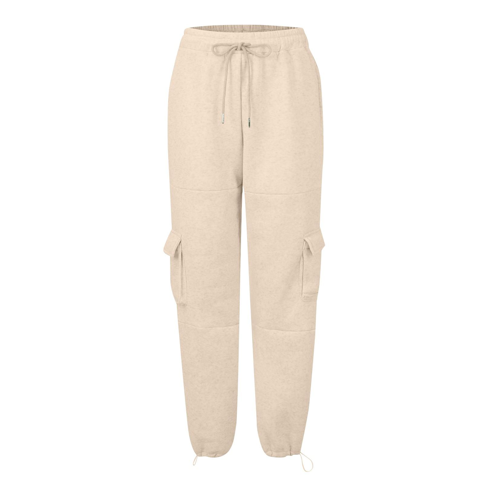 Женские базовые спортивные брюки с эластичной резинкой на талии и несколькими карманами — фото 5