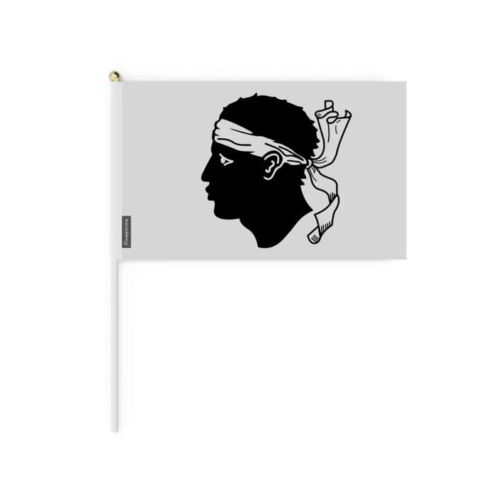 Drapeau Mini - Corse - 20 X 30 Cm - 50 Pièces - Polyester - Léger - Recto/verso